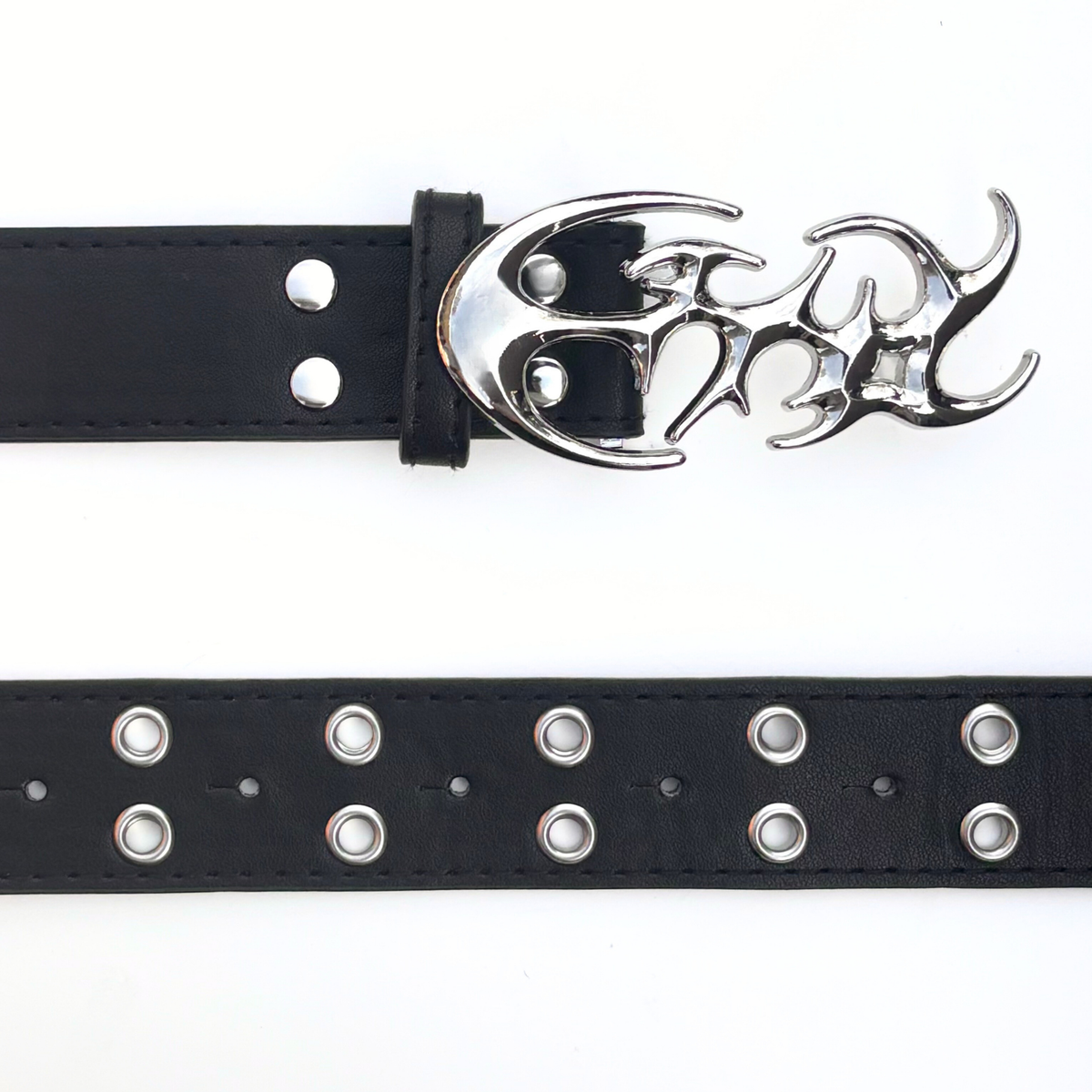 Black Abstract Buckle Belt