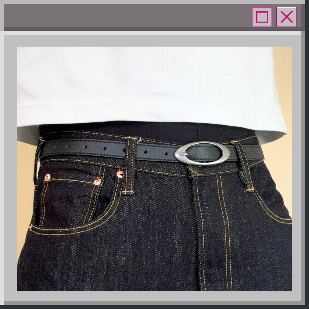 Black Oval Buckle Belt