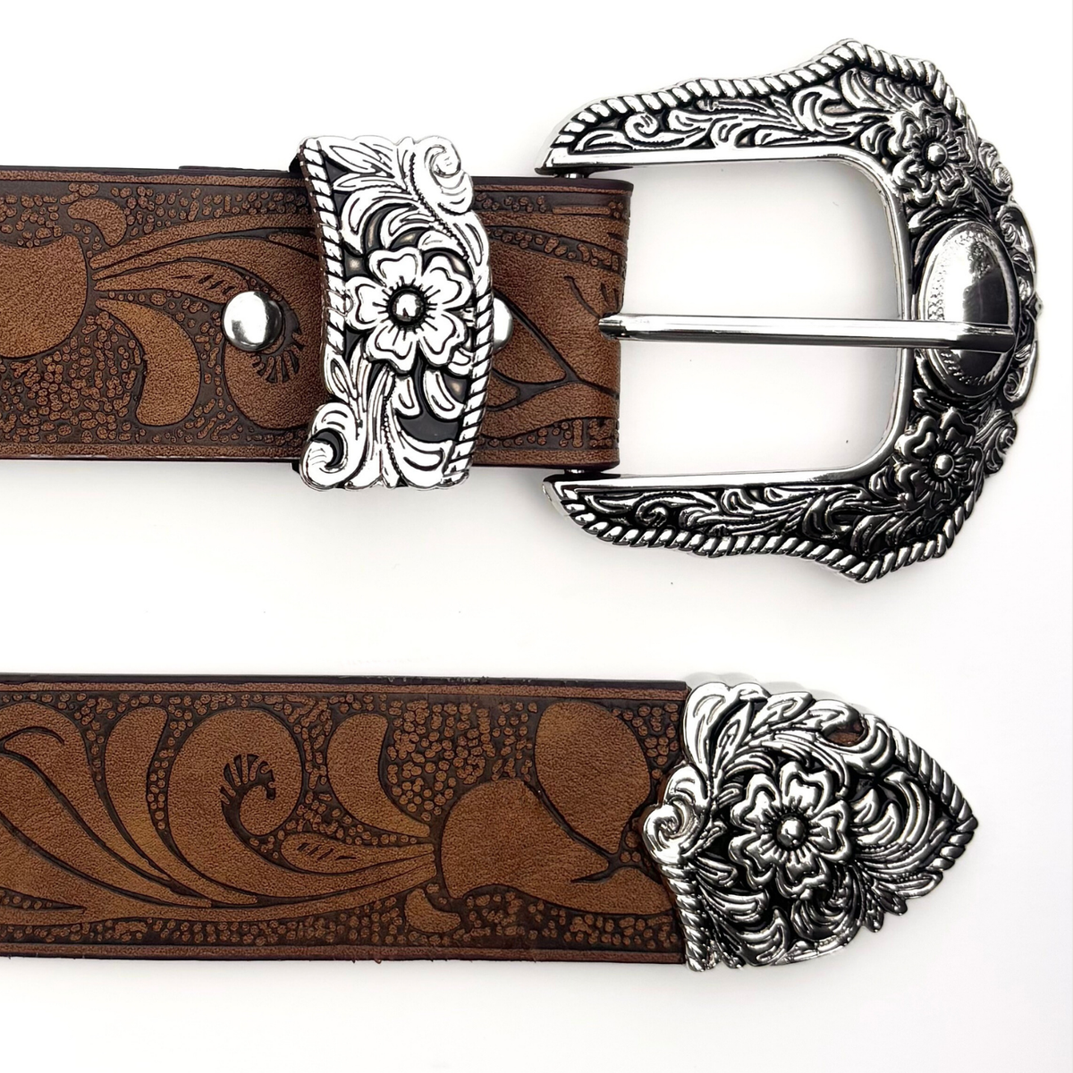 Brown Floral Vintage Belt