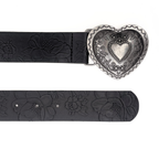 Black Heart Floral Belt
