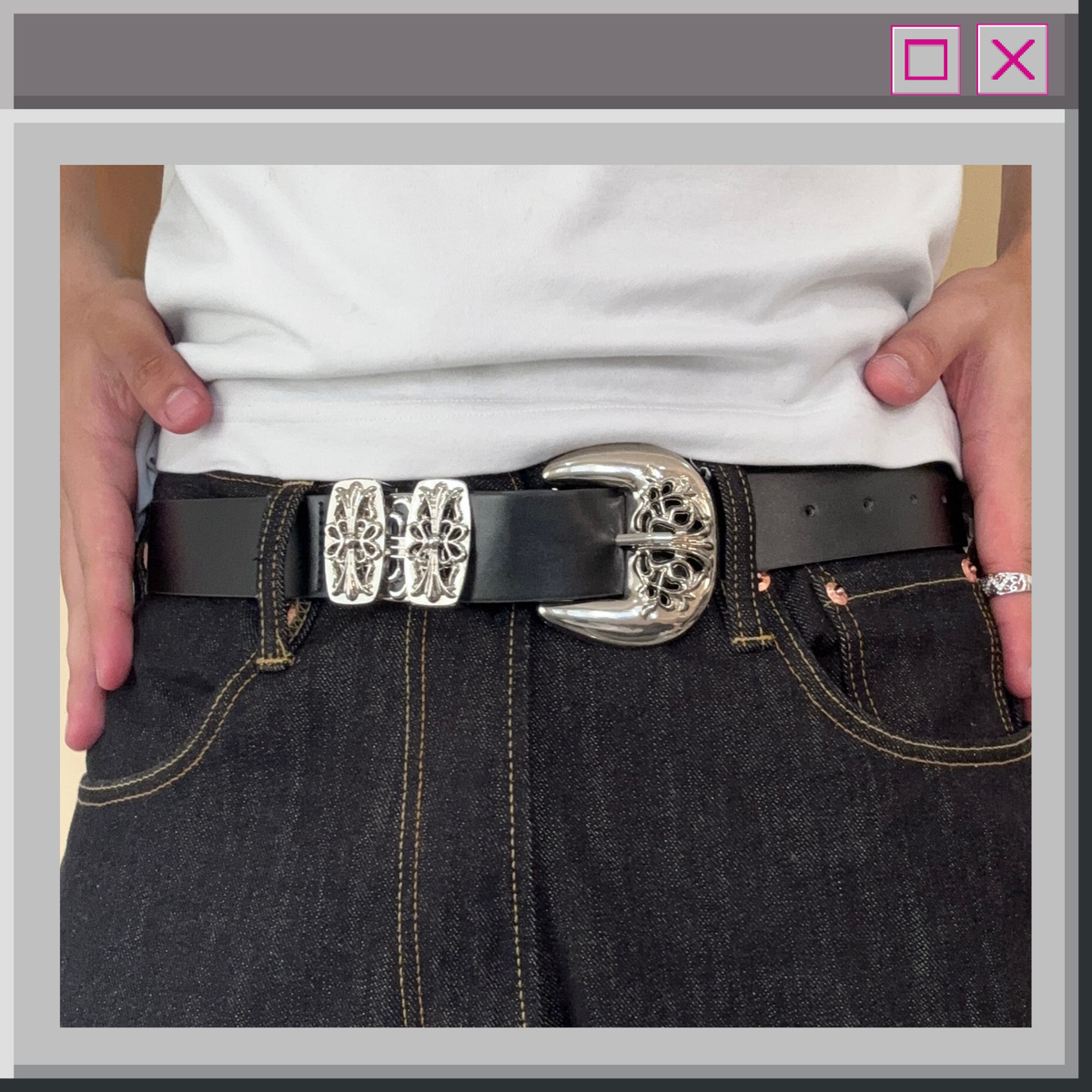 Black Unique Buckle Belt